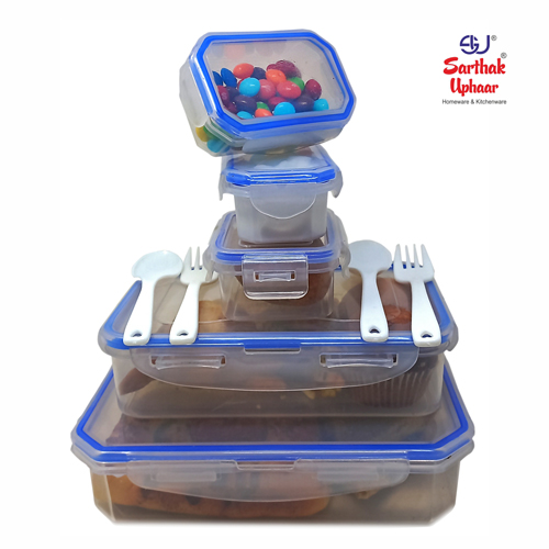 Sarthak Uphaar  Lock & Fit 2 Pcs Combo Lunch Boxes 5 Containers Plastic Lunch Box